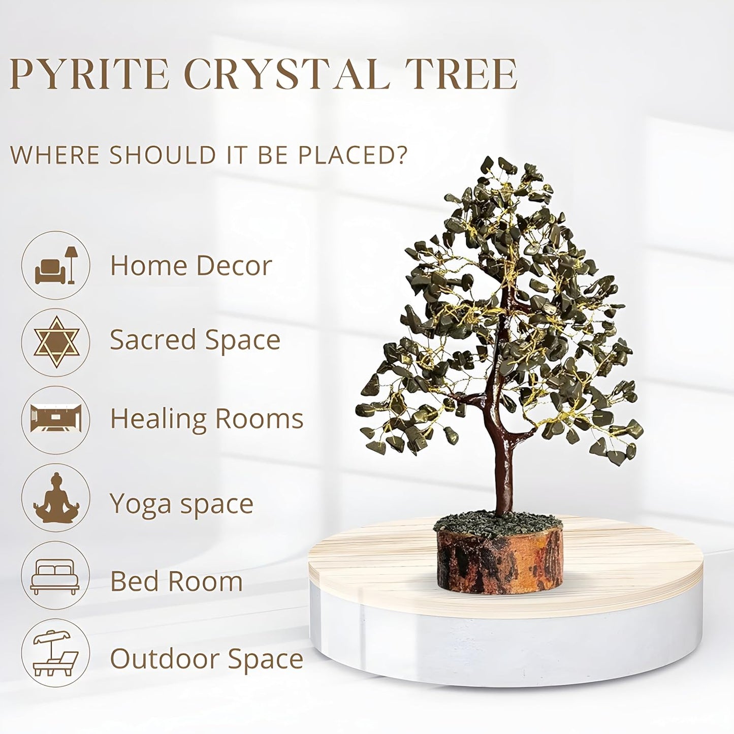 💛 Raw Pyrite – Success, Confidence & Prosperity Crystal Tree