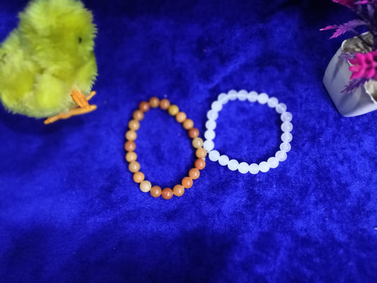 Peach Moonstone + Moonstone Bracelet Combo