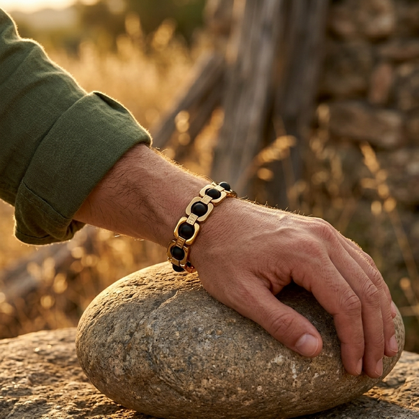Karungali Metal Chain Bracelet