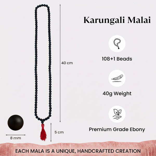 Karungali Malai & Bracelet Combo (8mm)
