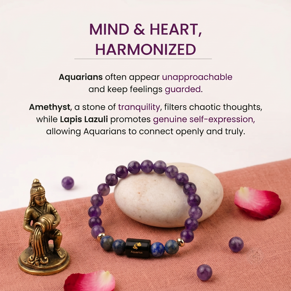 Aquarius ♒ (कुंभ राशि) Zodiac Bracelet
