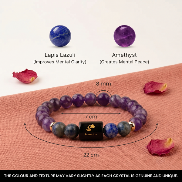 Aquarius ♒ (कुंभ राशि) Zodiac Bracelet
