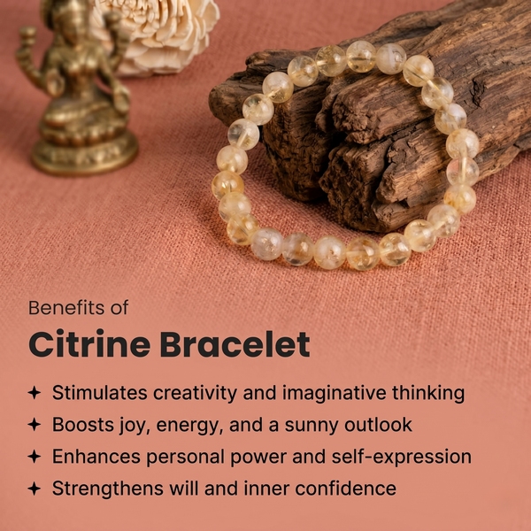 Citrine Bracelet for women (7mm)