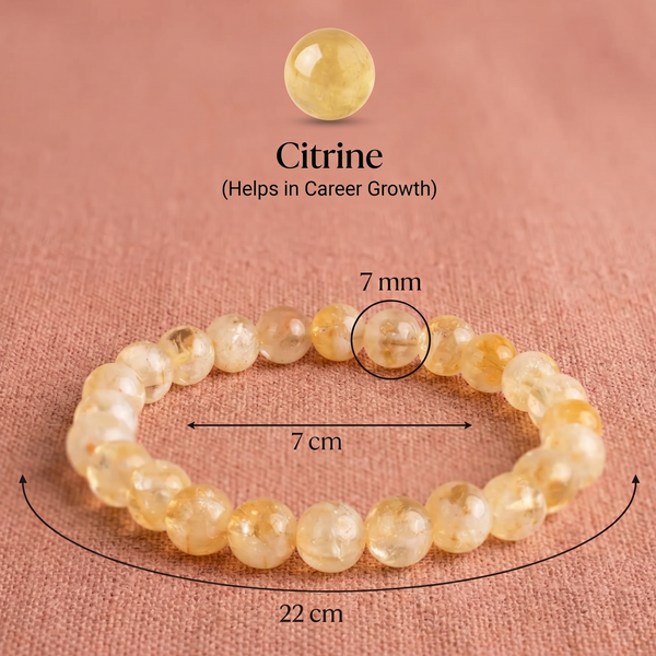 Citrine Bracelet for women (7mm)