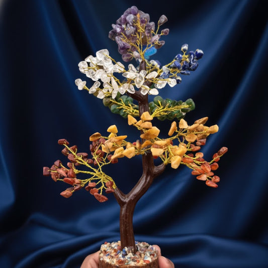 🌈 Seven Chakra Tree – Energy Alignment & Aura Balance Crystal Tree
