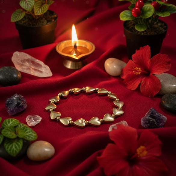 Golden Pyrite Heart Wealth & Confidence Bracelet