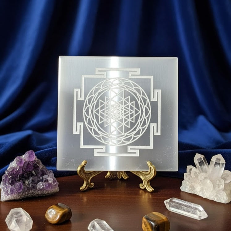 Selenite Plate - Engraved Charging Plate
