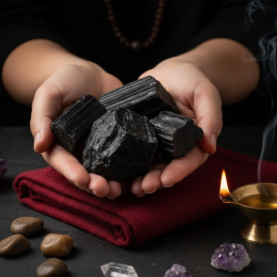 Black Tourmaline Healing Stone – Protection, Purification & Energy Shield Crystal
