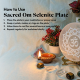 Sacred Om Selenite Vibration Cleansing Plate