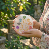 7 Chakra Selenite Energy Alignment Plate