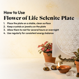 Flower of Life Selenite Recharging Plate