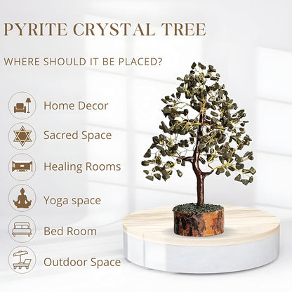 💛 Raw Pyrite – Success, Confidence & Prosperity Crystal Tree