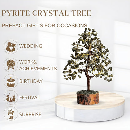 💛 Raw Pyrite – Success, Confidence & Prosperity Crystal Tree