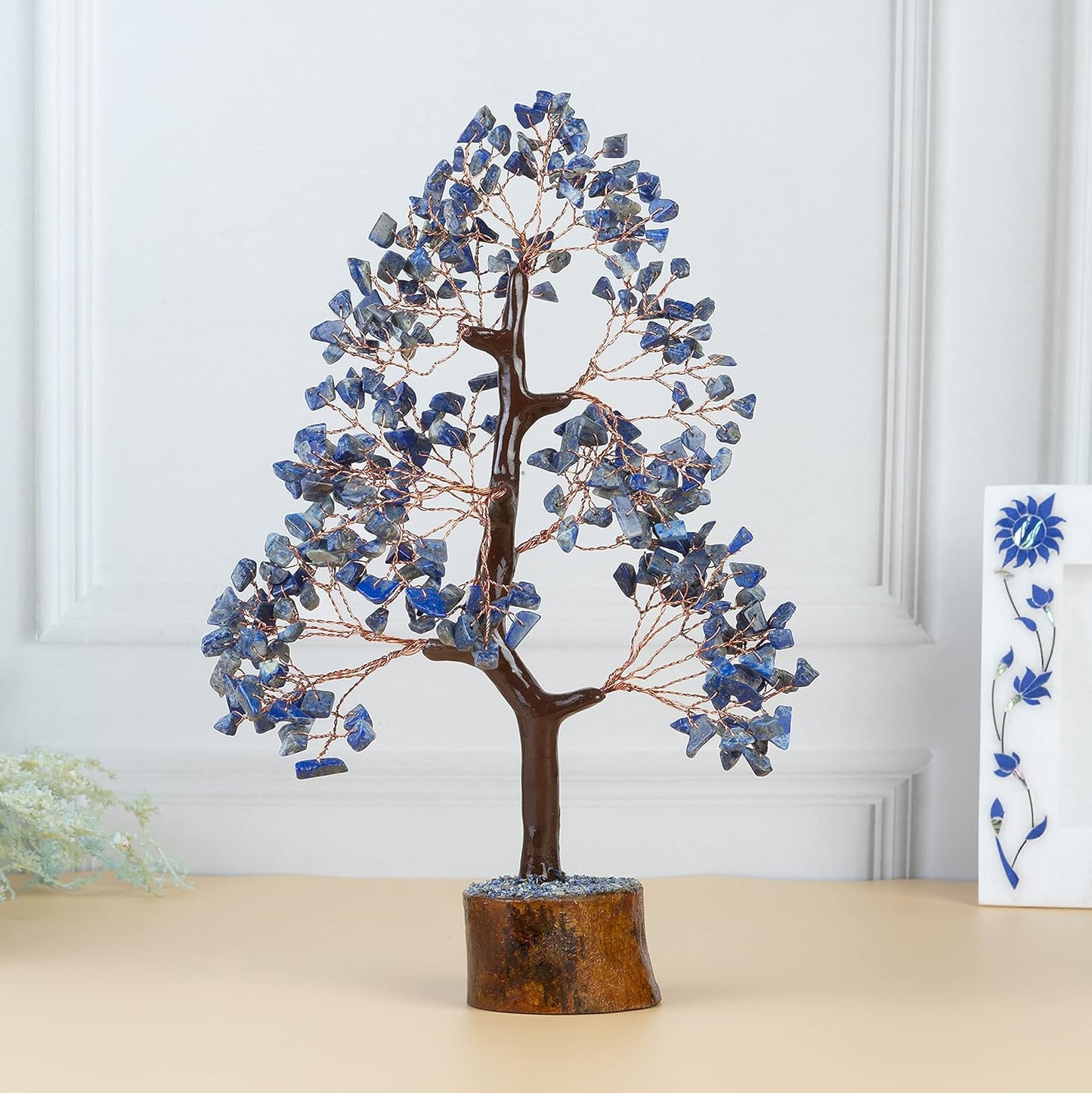 🔵 Lapis Lazuli – Wisdom, Communication & Inner Truth Crystal Tree
