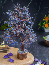 🔵 Lapis Lazuli – Wisdom, Communication & Inner Truth Crystal Tree