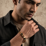 Rudraksha Karungali Metal Chain Bracelet