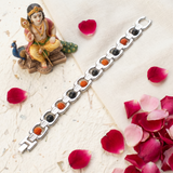 Rudraksha Karungali Metal Chain Bracelet