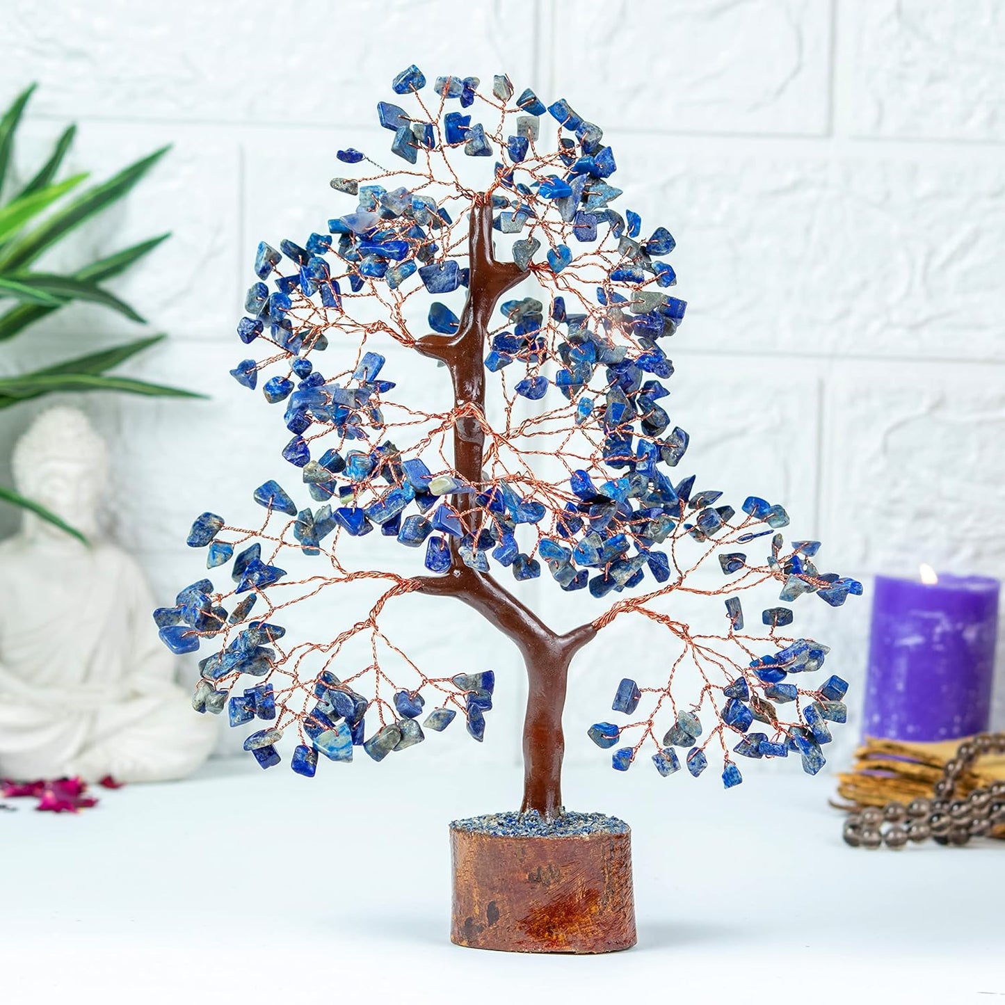 🔵 Lapis Lazuli – Wisdom, Communication & Inner Truth Crystal Tree