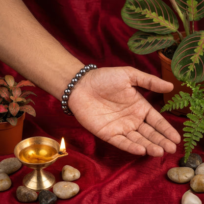 Silver Hematite Karz Mukti Bracelet for Debt Relief