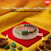 Money Magnet ZIBU Coin Bracelet with Lakshmi Charan Selenite Plate Set