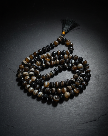 Natural Sulemani Hakik Mala - 108+1 Beads