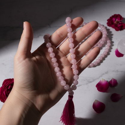 Rose Quartz Crystal Mala