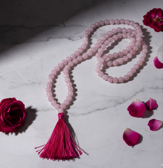 Rose Quartz Crystal Mala