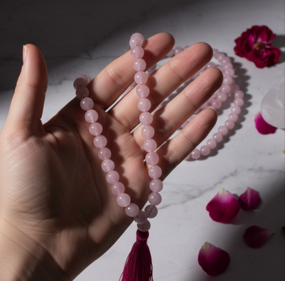 Rose Quartz Crystal Mala