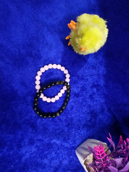 Rose Quartz + Hematite Bracelet Combo