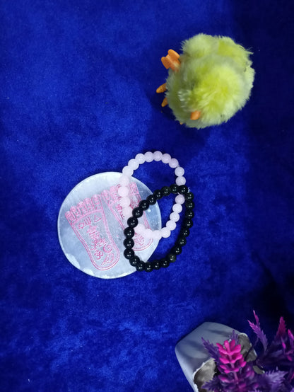 Rose Quartz + Hematite Bracelet Combo