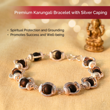 Premium Karungali Bracelet with Silver Caping