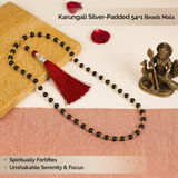 Karungali Silver-Padded Mala