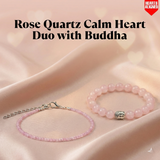Rose Quartz Calm Heart Duo with Buddha