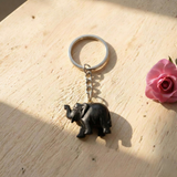 Karungali Elephant Black Ebony Strength Symbol Keychain