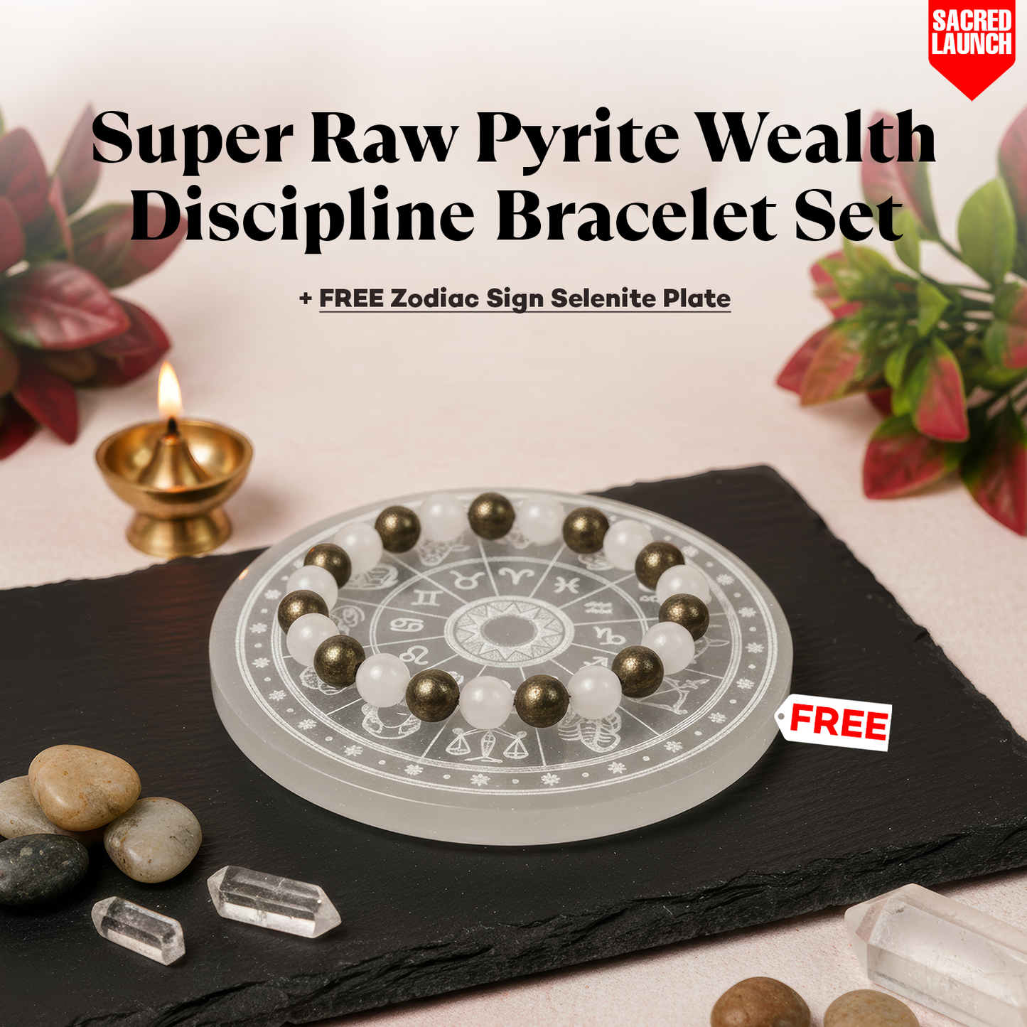 Super Raw Pyrite Wealth Discipline Bracelet Set