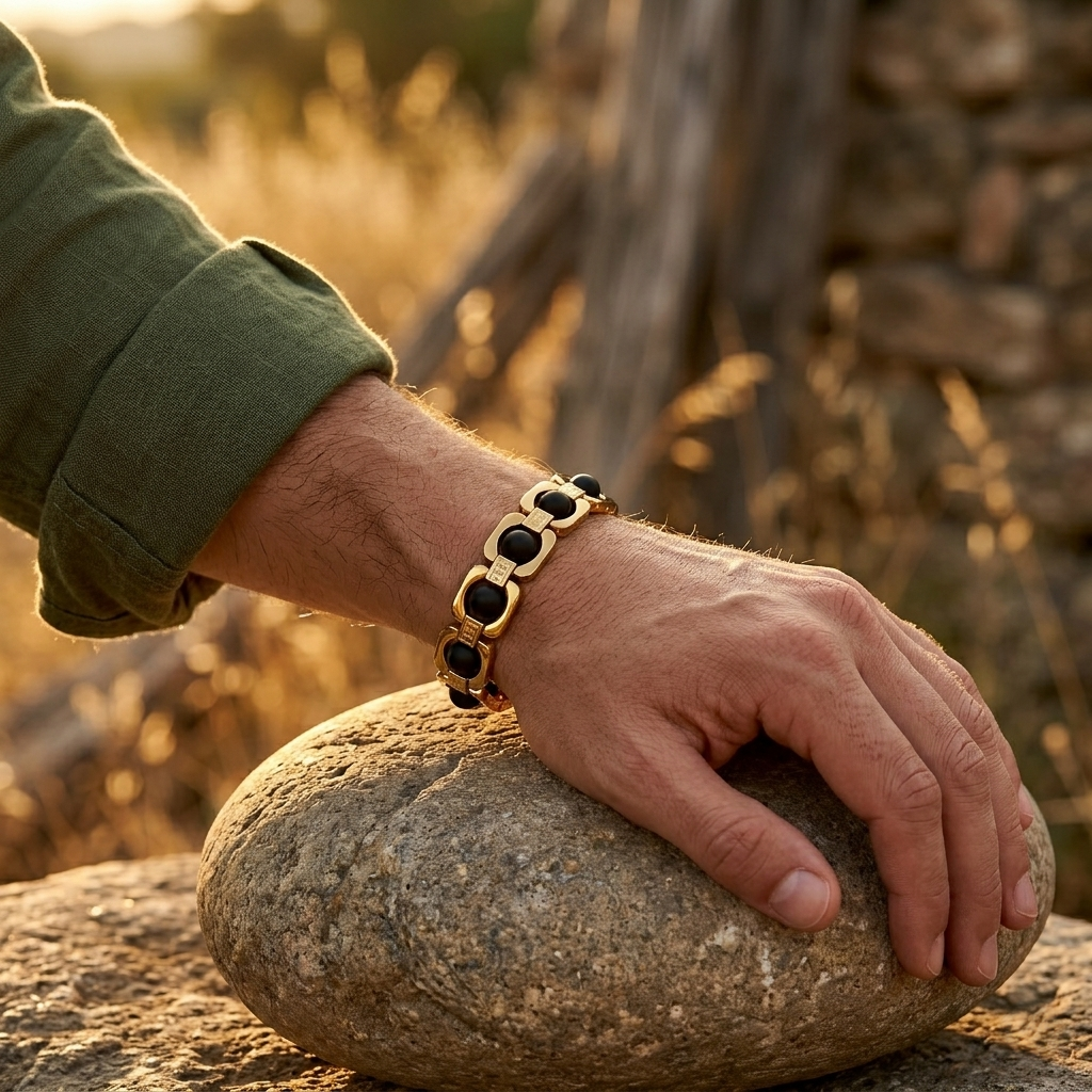 Karungali Metal Chain Bracelet