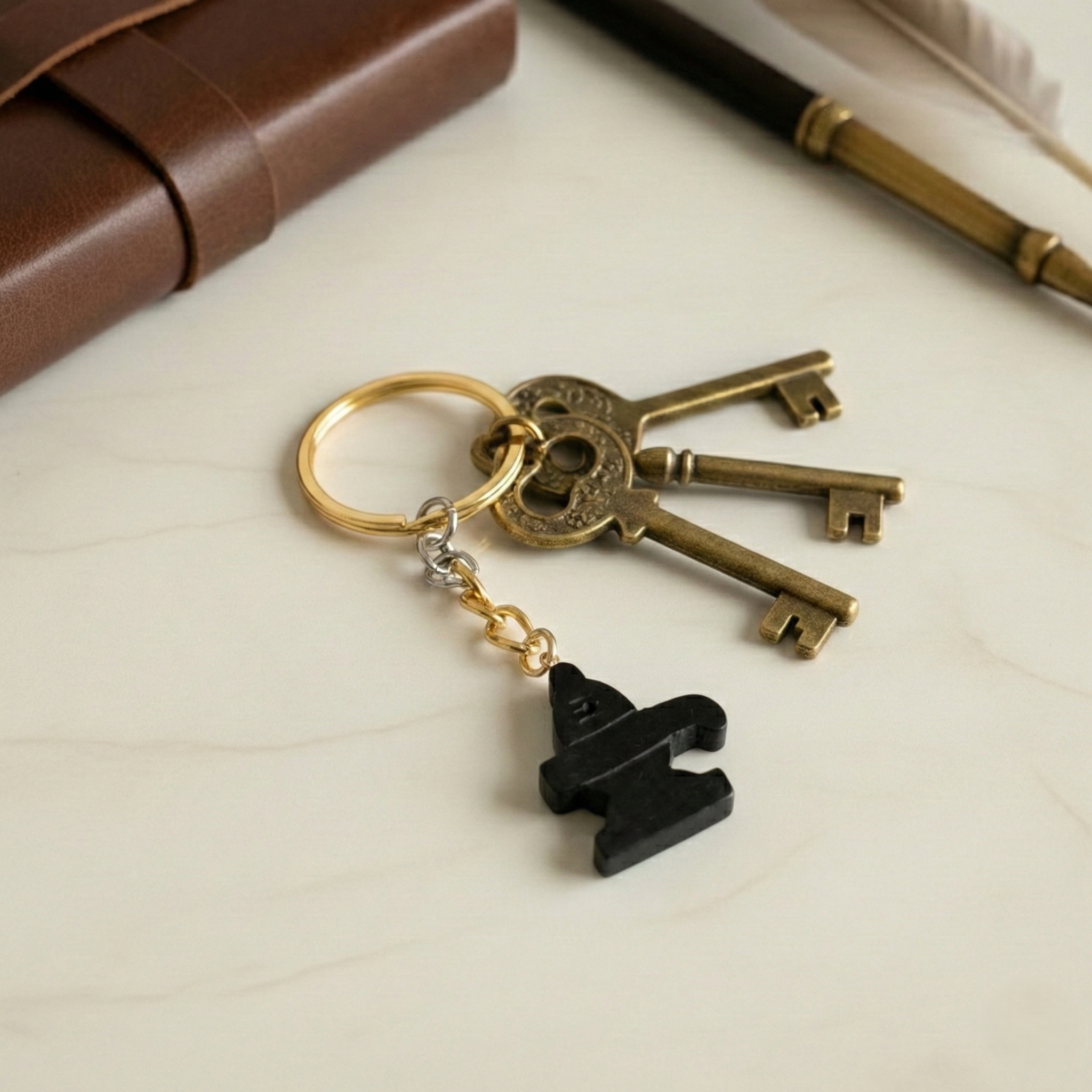 Karungali Shivling Black Ebony Sacred Keychain