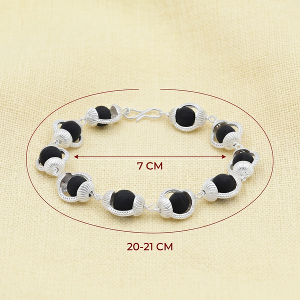 Premium Karungali Bracelet with Silver Caping