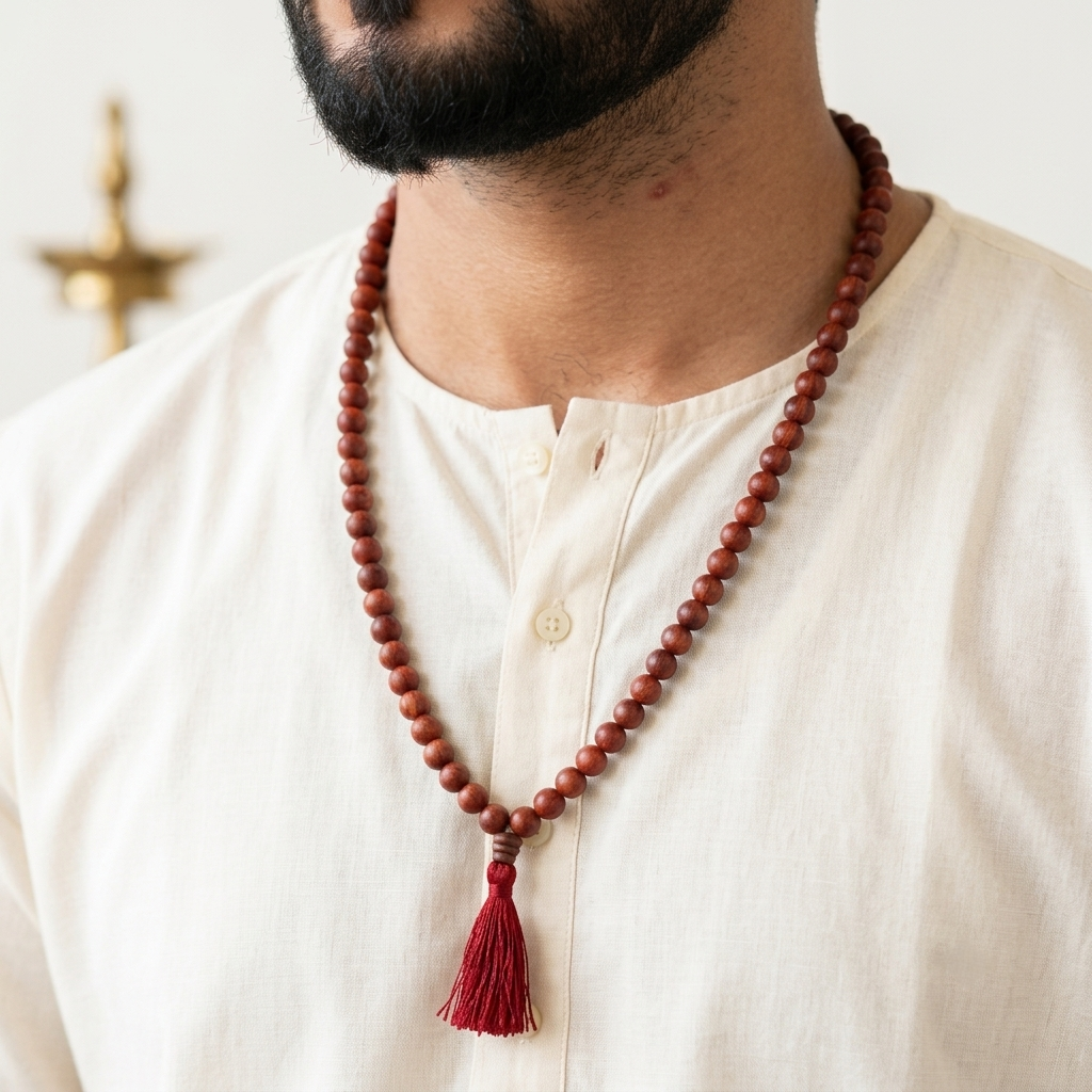 Red Sandalwood Jaap Mala - 108+1 Beads