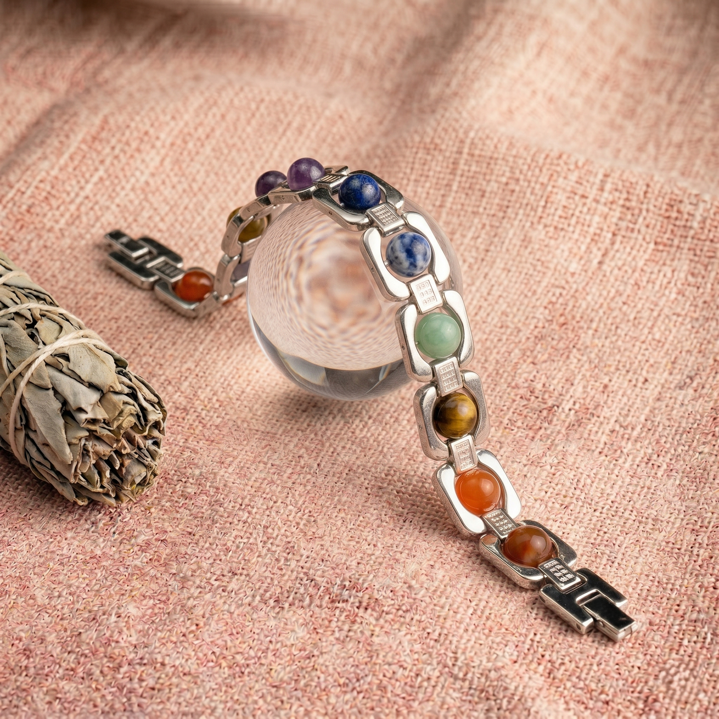 7 Chakra Metal Chain Bracelet