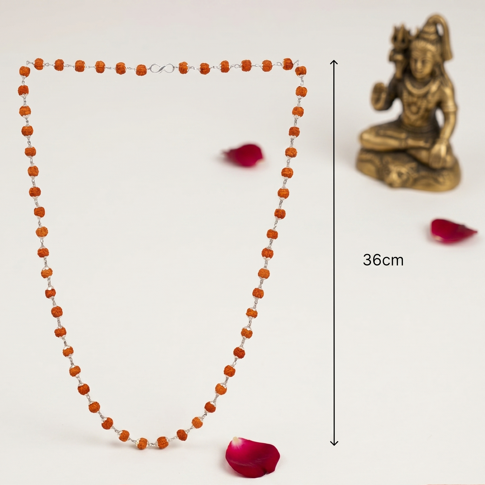 925 Pure Sterling Silver Rudraksha Mala