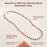 925 Pure Sterling Silver Rudraksha Mala