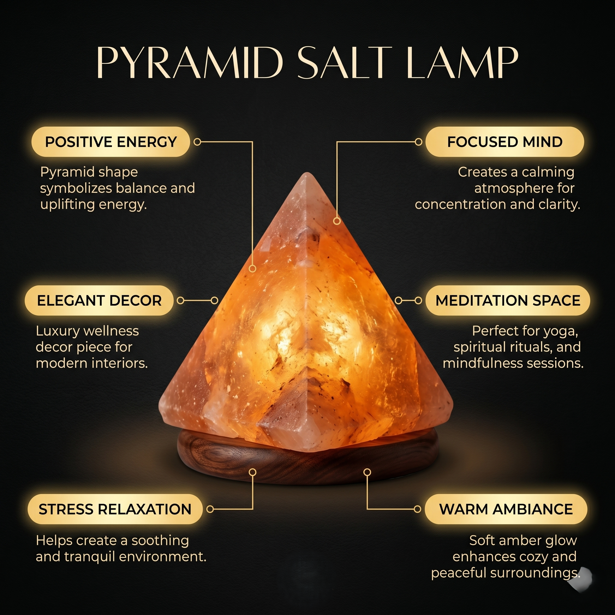 Divine Pyramid HIMALAYAN Salt Lamp