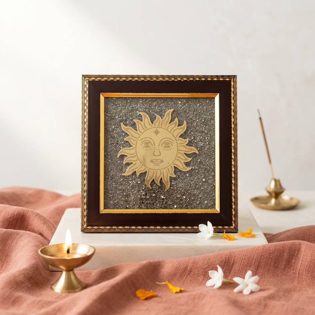 Surya Dev on Raw Pyrite Frame