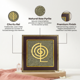 Cho Ku Rei Reiki Symbol on Raw Pyrite Frame