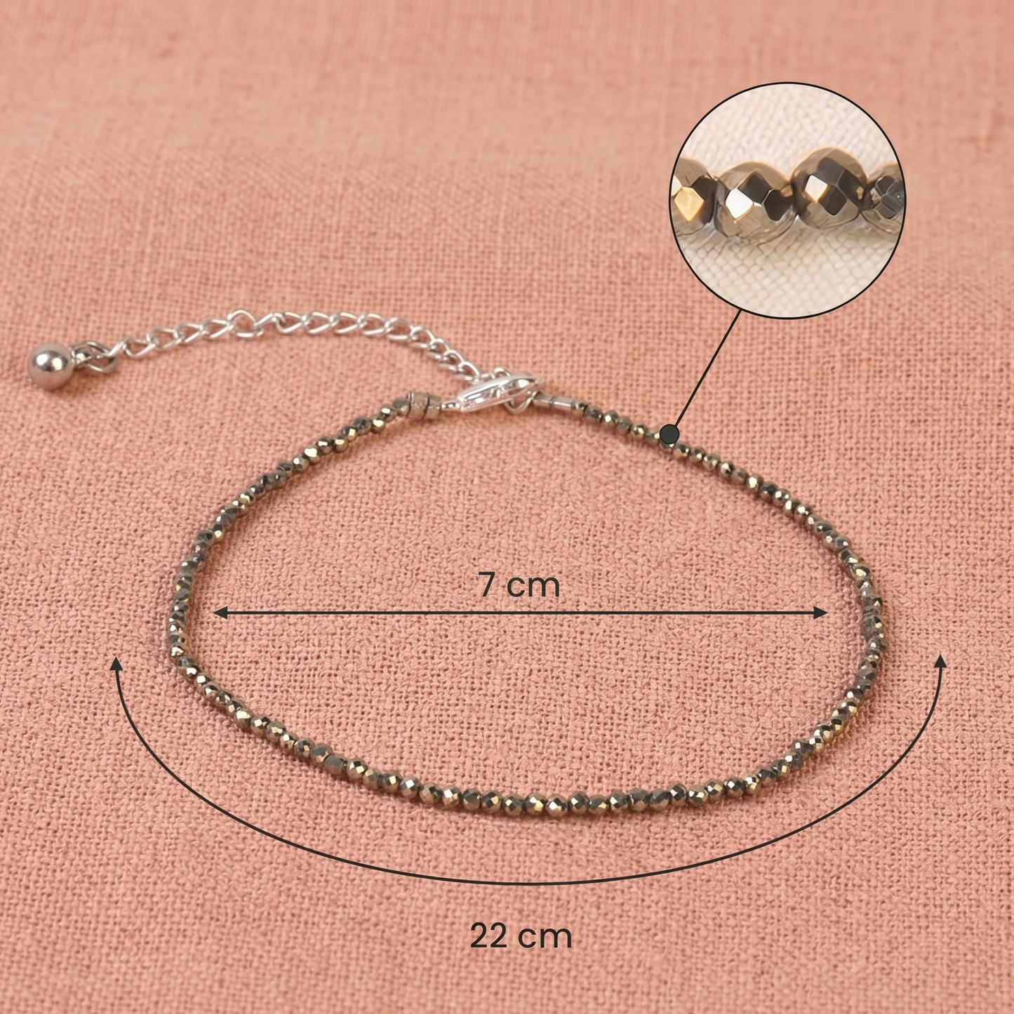 Raw Pyrite Anklet