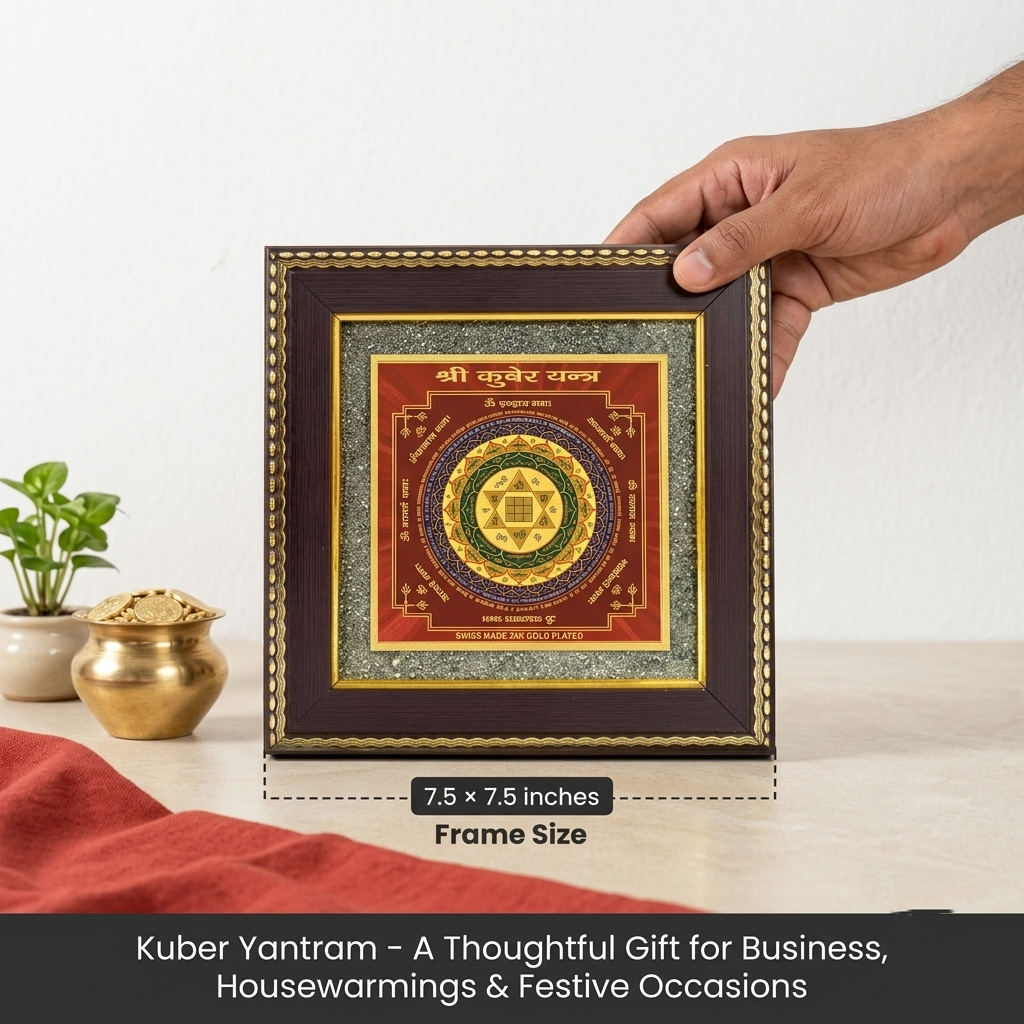 Shri Kuber Yantram on Raw Pyrite Frame