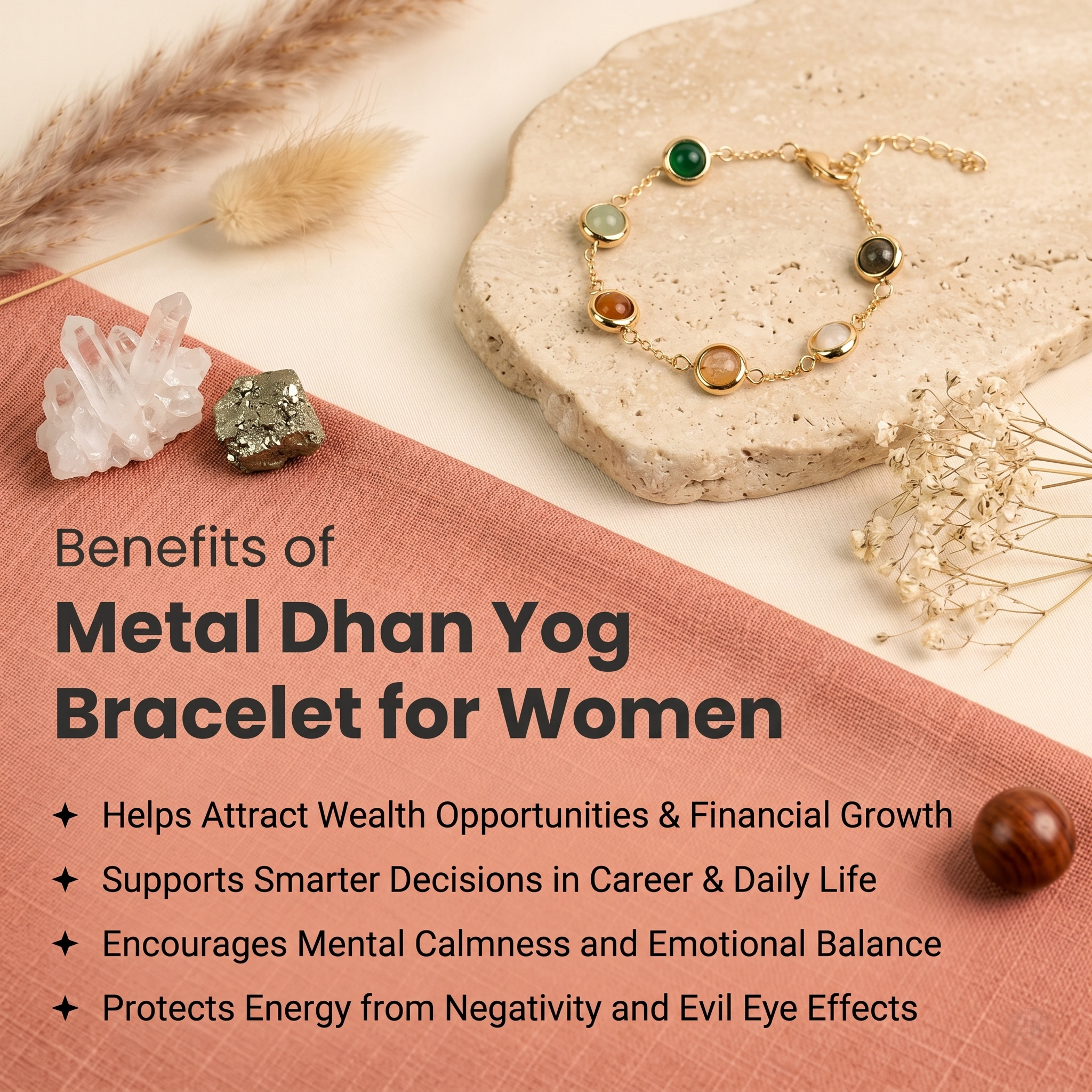 Dhan Yog Bracelet for Women (Gold Plated)