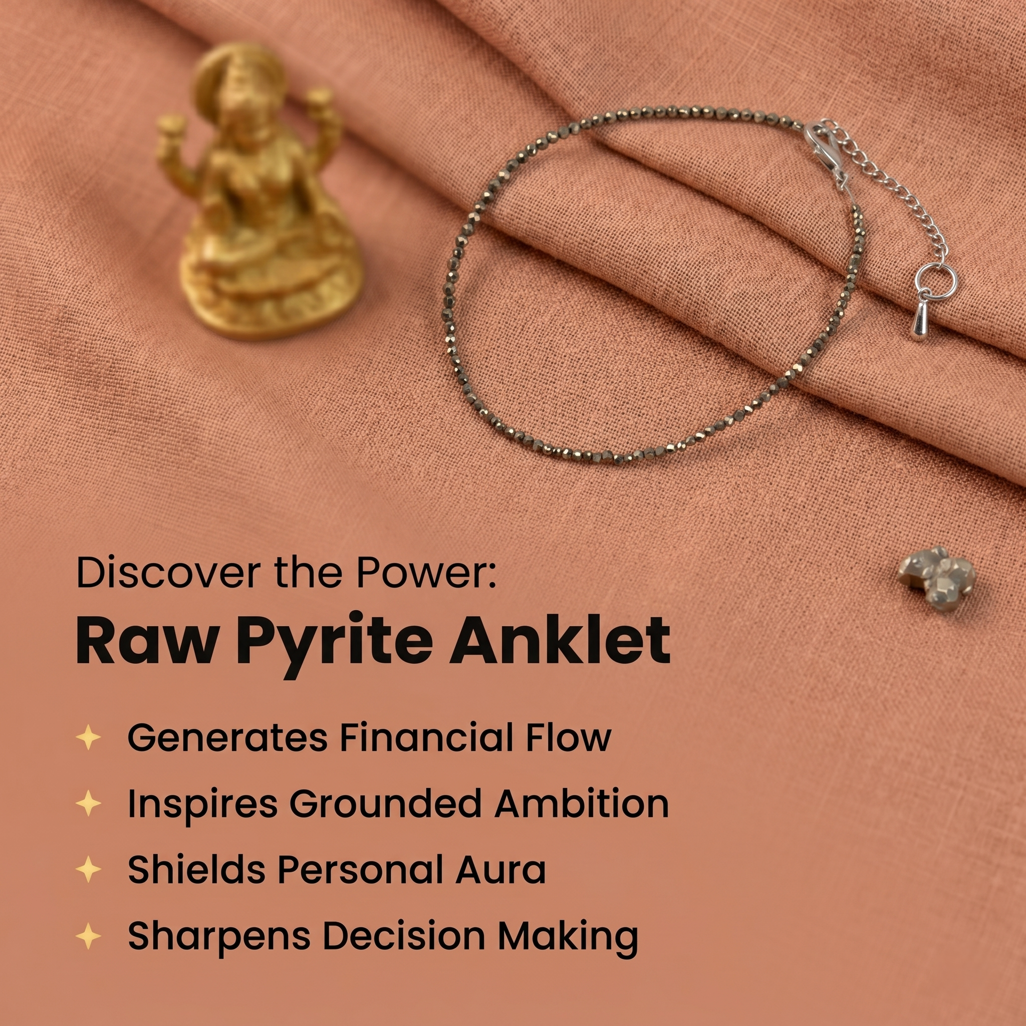 Raw Pyrite Anklet
