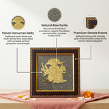 Panchmukhi Hanuman on Raw Pyrite Frame